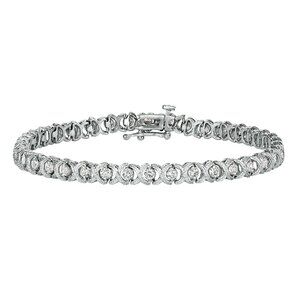2.00 Carat Natural Diamond X Bracelet G SI 14K White Gold 7 inches